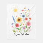 Laat je licht bloemen en zon schijnen fleece deken (Voorkant)