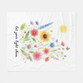 Laat je licht bloemen en zon schijnen fleece deken (Voorkant (Horizontaal))