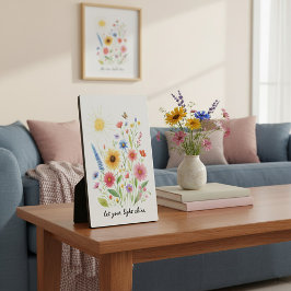 Laat je licht bloemen en zon schijnen fotoplaat