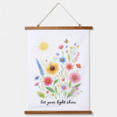Laat je licht bloemen en zon schijnen hangend wandkleed (Voorkant)