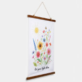 Laat je licht bloemen en zon schijnen hangend wandkleed (Gebogen)