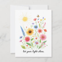 Laat je licht bloemen en zon schijnen