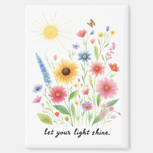Laat je licht bloemen en zon schijnen magneet
