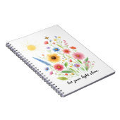 Laat je licht bloemen en zon schijnen notitieboek (Rechterzijde)