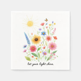 Laat je licht bloemen en zon schijnen servet