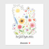 Laat je licht bloemen en zon schijnen sticker (Vel)