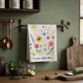 Laat je licht bloemen en zon schijnen theedoek