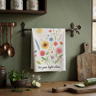 Laat je licht bloemen en zon schijnen theedoek