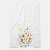 Laat je licht bloemen en zon schijnen theedoek (Verticaal)