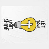 Laat je licht de Bijbel kruisen Fleece Deken (Voorkant (Horizontaal))