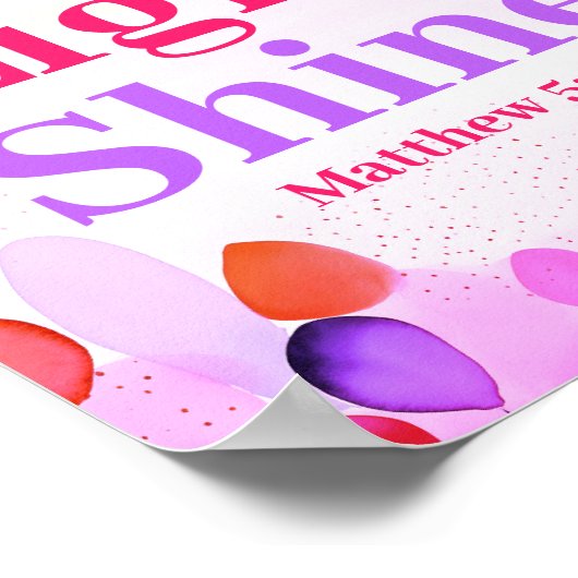 Laat je licht schijnen Boho Christelijke Teen Girl Poster (Hoek)