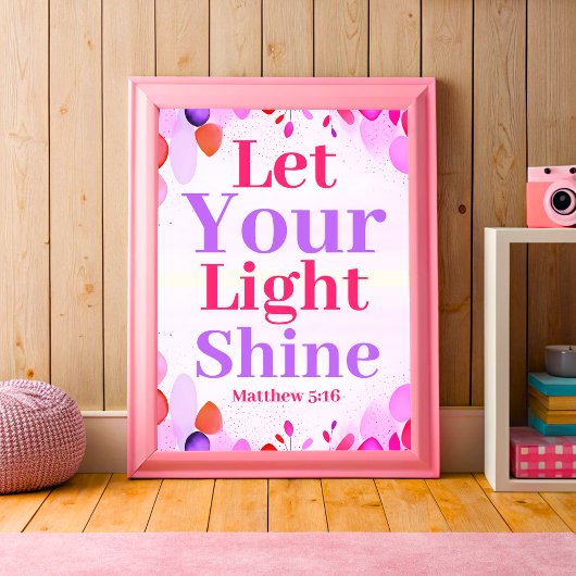 Laat je licht schijnen Boho Christelijke Teen Girl Poster