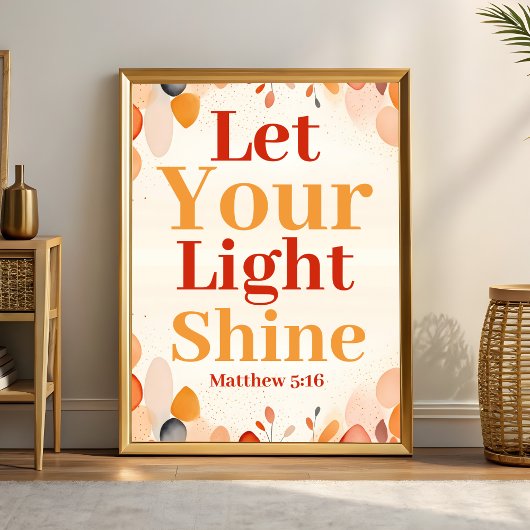 Laat je licht schijnen Boho Christelijke Wall Art  Poster