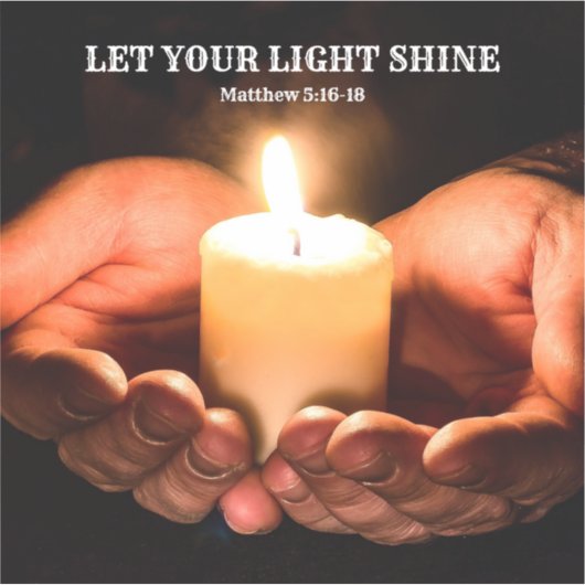 Laat je licht schijnen, handen met een kaars sticker (Voorkant)