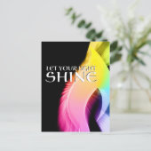 laat je licht schijnen : regenboogbarst briefkaart (Staand voorkant)