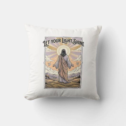 Laat je licht schijnen Vintage geloof Kussen (Voorkant)