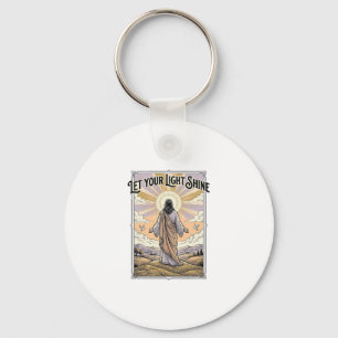 Laat je licht schijnen Vintage geloof Sleutelhanger