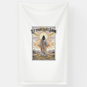 Laat je licht schijnen Vintage geloof Spandoek
