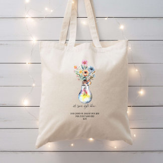 Laat je licht stralen zondag school bijbel custom tote bag