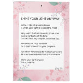 Laat je licht toch schijnen Gedicht Poëzie Klembord (Achterkant)