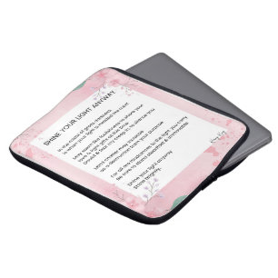Laat je licht toch schijnen Gedicht Poëzie Laptop Sleeve