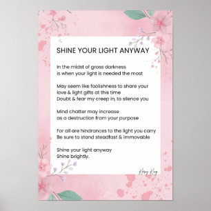 Laat je licht toch schijnen Gedicht Poëzie Poster