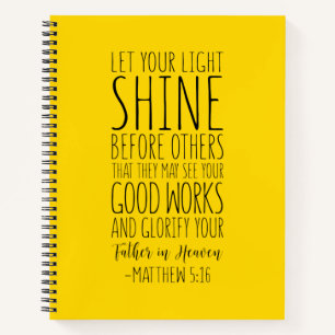Laat je licht voor anderen schijnen, Matthew 5:16 Notitieboek