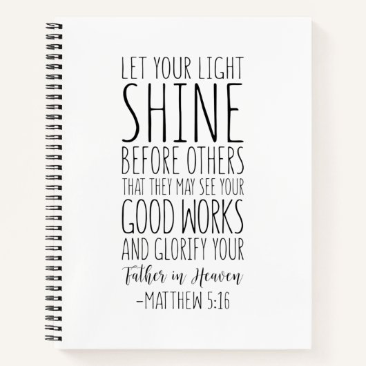 Laat je licht voor anderen schijnen, Matthew 5:16 Notitieboek (Voorkant)