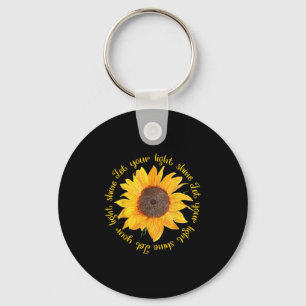 Laat je licht zonnebloem bijbelmotief verklikken c sleutelhanger