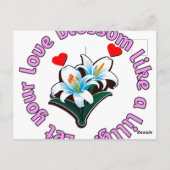 Laat je liefde bloeien als een lelie. briefkaart (Achterkant)