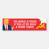 Laat je me een Trump Tower bouwen? grappig Bumpersticker (Voorkant)