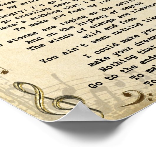 Laat je mijn liefdeslied  afdrukken poster (Hoek)