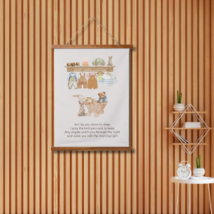 Laat je neerslapen in Prayer Boho Baby Nursery Hangend Wandkleed