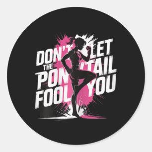Laat je niet voor de gek houden door de paardensta ronde sticker
