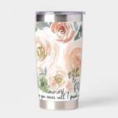 Laat je nooit roze waterverf flora Christelijk ach Geïsoleerde Drinkbeker (Links)