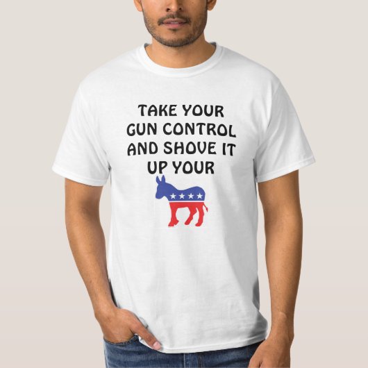 Laat je pistool onder controle t-shirt (Voorkant)