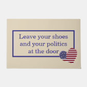 "Laat je politiek achter" Deurmat (Voorkant)