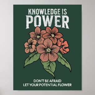 laat je potentieel bloeien vintage bloemenliefhebb poster