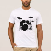 Laat je ritme los: Drum Kit Silhouet T-shirt (Voorkant)