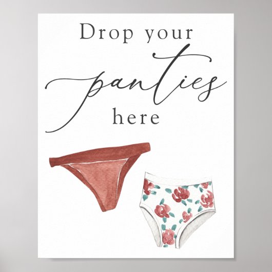 Laat je slipje hier lingerie douche bord poster (Voorkant)