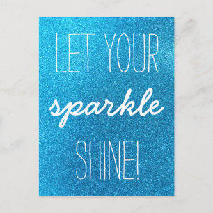 Laat je spaarpjes blauw glitter Briefkaart vormen