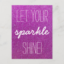 Laat je spaarpjes Paars glitter Briefkaart schijne