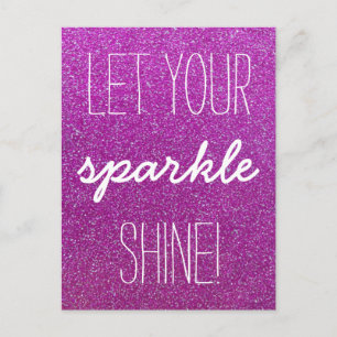 Laat je spaarpjes Paars glitter Briefkaart schijne