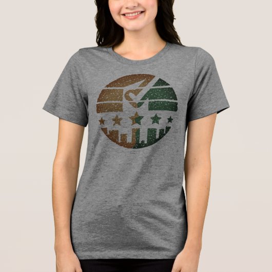 Laat je sporen na Tri-Blend shirt (Voorkant)