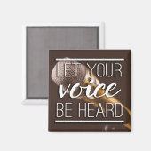 Laat je stem horen microfoonmagneet magneet (Voorkant / Achterkant)