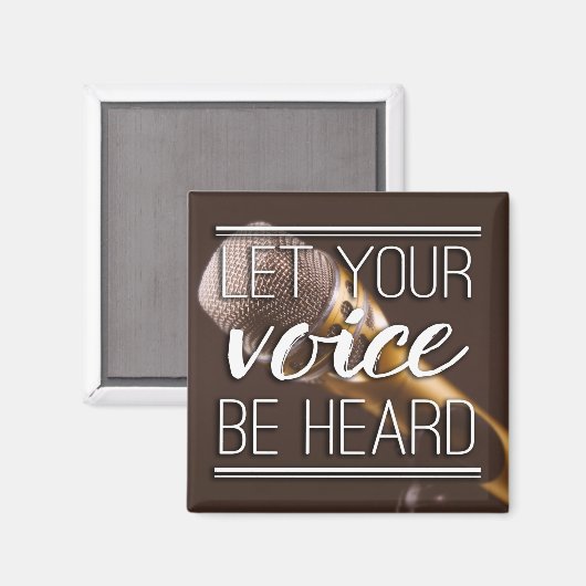 Laat je stem horen microfoonmagneet magneet (Voorkant / Achterkant)
