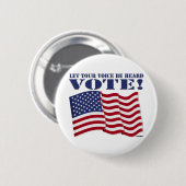 LAAT JE STEM HOREN STEM! RONDE BUTTON 5,7 CM (Voorkant /achterkant)