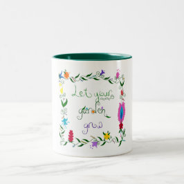 Laat je tuin kleuren tweekleurige koffiemok