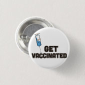 Laat je vaccineren ronde button 3,2 cm (Voorkant /achterkant)