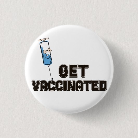 Laat je vaccineren ronde button 3,2 cm (Voorkant)